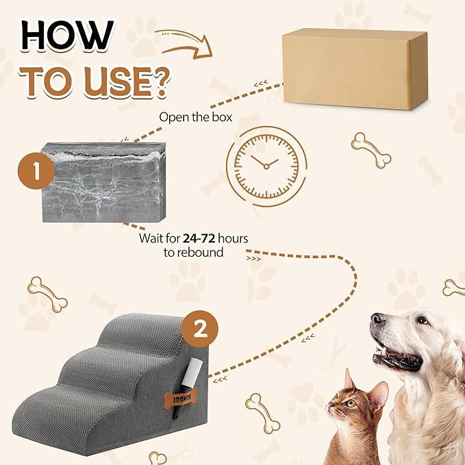 PawEase™ Orthopedic Dog Ramp Stairs
